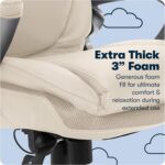 Serta AIR Health and Wellness Executive Office Chair, High Back Big and Tall Ergonomic for Lumber Support Task Swivel, Bonded Leather, Comfortable Cream - Image 9