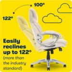 Serta AIR Health and Wellness Executive Office Chair, High Back Big and Tall Ergonomic for Lumber Support Task Swivel, Bonded Leather, Comfortable Cream - Image 10