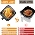 Silicone Air Fryer Liners for Ninja Pro XL AF141 AF140 AF181 AF180,2Pack 8.8inch Square Airfryer Silicone Liners Reusable Basket for Cosori,Chefman,Instant Pot,PHILIPS,Other 5-8QT Air Fryer - Image 4