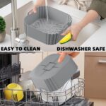 Silicone Air Fryer Liners for Ninja Pro XL AF141 AF140 AF181 AF180,2Pack 8.8inch Square Airfryer Silicone Liners Reusable Basket for Cosori,Chefman,Instant Pot,PHILIPS,Other 5-8QT Air Fryer - Image 5