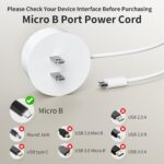 5V 1.8A Micro B Power Supply Cord, 5FT Replacement Power Adapter Charging Cable for Google Home Mini Speaker (1st Gen), White - Not for Google Home/Nest/Nest Mini/Google Mesh System - Image 4