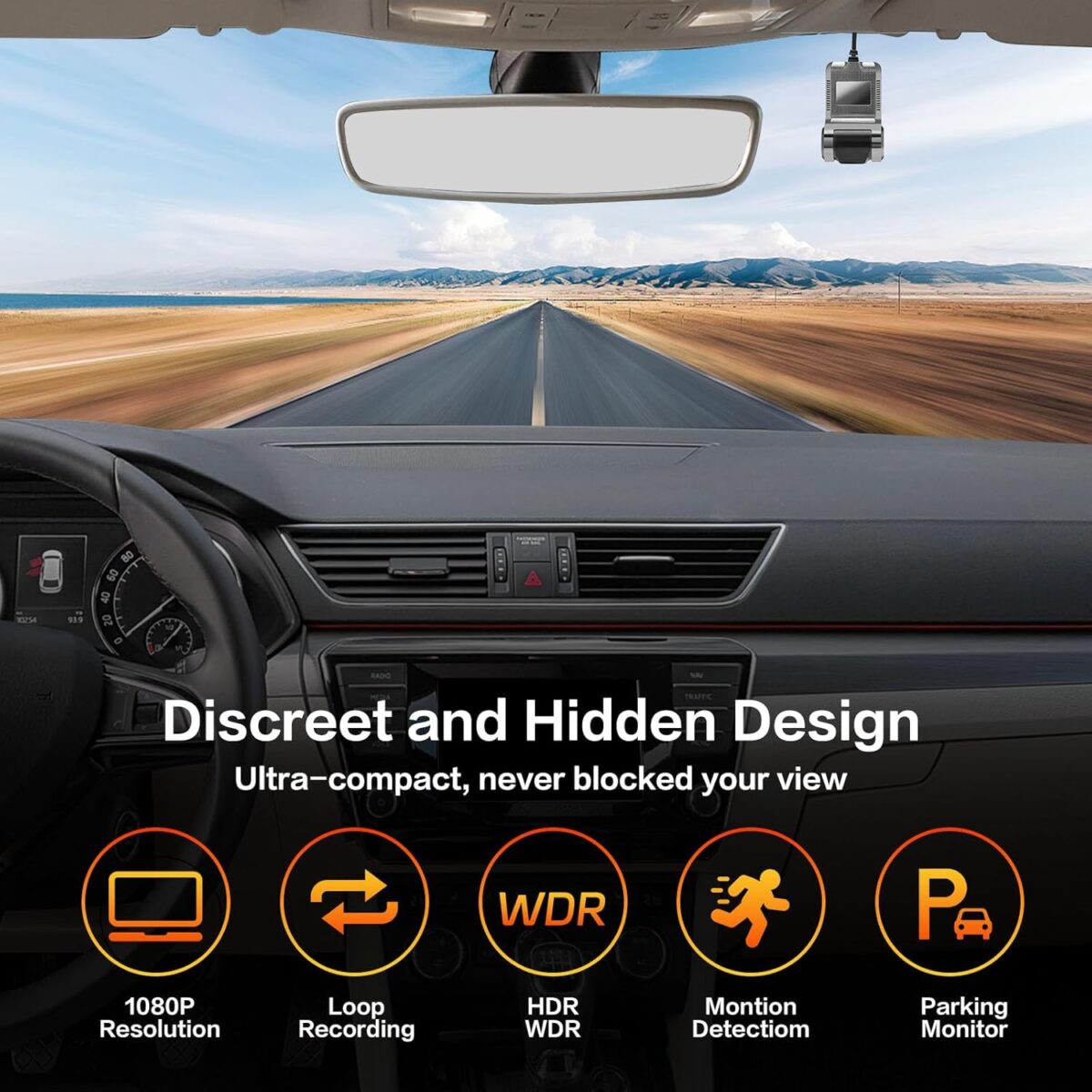 Hikity USB DVR On-Dash Camera - Loop Recording Dash Camera for Cars with 32GB SD Card 24H Parking Mode Driving Recorder LDWS FCWS Dash Cam for Android Radio Stereo GPS DVD - Image 6