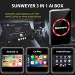 2025 Wireless CarPlay Adapter Android Auto Streaming Box SW12 Pro with Netflix, YouTube, Hulu, App Install - Ai Box, Dual WiFi, Bluetooth, HDMI, LED Ambient, for Wired Car Play Cars - Image 3