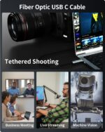 Fiber Optic USB A to USB C Cable(33ft), 10Gbps High Speed Active Optical USB C Cable,Compatible with Logitech Cameras,Displays,Projectors,Webcams,Printer,Clickshare Video Conference - Image 5