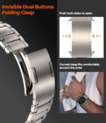 HONTECH Grade 2 Titanium Band Compatible with Apple Watch Ultra/Ultra 2 (49mm),Adjustable Titanium Apple Watch Band for Men,DLC Coating Scratch Resistant - Image 5
