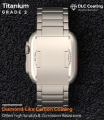 HONTECH Grade 2 Titanium Band Compatible with Apple Watch Ultra/Ultra 2 (49mm),Adjustable Titanium Apple Watch Band for Men,DLC Coating Scratch Resistant - Image 6