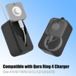 for Oura Ring Gen 4 Charger Protector Case, Soft Silicone Oura Ring 4 Charger Cover, Drop/Dust/Ageing Resistant for Oura Ring Gen4 Charger Organizer with Keychain, Deep Black - Image 3