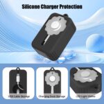 for Oura Ring Gen 4 Charger Protector Case, Soft Silicone Oura Ring 4 Charger Cover, Drop/Dust/Ageing Resistant for Oura Ring Gen4 Charger Organizer with Keychain, Deep Black - Image 4