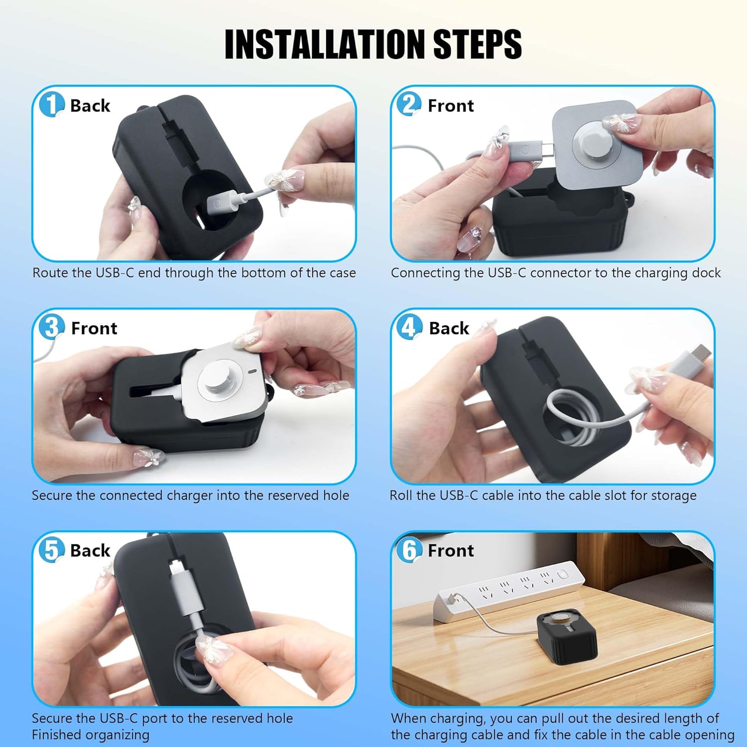 for Oura Ring Gen 4 Charger Protector Case, Soft Silicone Oura Ring 4 Charger Cover, Drop/Dust/Ageing Resistant for Oura Ring Gen4 Charger Organizer with Keychain, Deep Black - Image 8