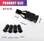 Pack-1 M12 x 1.25 Car Shift Knob Adapter for Non-Threaded Shifters, Metal Vehicle Transmission Gear Stick Shift Connector, Universal Automotive Shifter Accessories for Truck SUV Car (Black) - Image 3