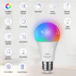 ERIA Smart Light Bulbs, A19 ZigBee,Colors and White 75W Equivalent Dimmable CRI 90+, Works, Hue*, HA, Smart Things, Alexa, Google Assistant (Xtra Bright - 2-Pack) - Image 4