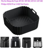 AF140 UK Silicone Air Fryer Liners for Ninja Air Fryer AF180 AF181 UK, 2pcs Reusable Airfryer AF141 UK Silicone Trays for Philips HD9270, Non-Stick Air Fryer Accessories for Kitchen - Image 5