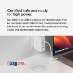 Belkin BoostCharge USB-C to USB-C Power Cable (1M/3.3ft) Fast Charging Cable 240W Power Delivery USB-IF for MacBook Pro, iPad, iPhone 16 Series, Galaxy S25 Series, Nintendo Switch 2 & More - White - Image 6