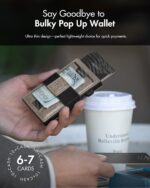 3 in 1 MagSafe Wallet: Slim Bifold Money Clip - Smart Pop-up Card Holder - Cash Strap, Minimalist Magnetic Wallet for Men, Apple Wallet Compatible, ID Window, Premium Leather, RFID Blocking - Image 5