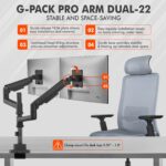 Dual Monitor Arm for 17-49 Inch Ultrawide Screens – Heavy Duty Monitor Arm Desk Mount – VESA Mount with Clamp and Grommet Base – Holds Up to 44 lbs. Each - Image 6