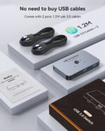 USB Switch 3.0 KVM Switch, ABLEWE Aluminum USB Switcher 2 Computers Sharing 4 USB Devices for PC Printer Scanner Mouse Keyboard with 2 Pack USB 3.0 Cable - Image 6