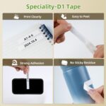 A45013 D1 Label Tape S0720530 Replace for Dymo Label Maker Refills d1 45013, 1/2 in x 23 Ft Black on White Compatible with DYMO LabelManager 160 210D 260P 280 360D 450D, 4-Pack - Image 7