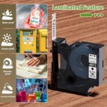 A45013 D1 Label Tape S0720530 Replace for Dymo Label Maker Refills d1 45013, 1/2 in x 23 Ft Black on White Compatible with DYMO LabelManager 160 210D 260P 280 360D 450D, 4-Pack - Image 8