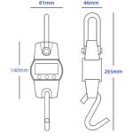 High Precision Hanging Scale,660lb Capacity,Handheld with Hooks, Heavy Duty Hanging Scale,Backlit Large LCD Display,Hanging Scale for Deer(Black) - Image 5