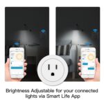 MoesGo Smart WiFi Power Dimmer Plug, Brightness Adjust Timer Socket, Tuya Smart Life App Remote Control, Compatible with Alexa and Google Home, 2 Pack, White - Image 5