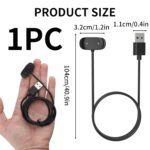Smart Watch Charger Magnetic Cable, 2 Pin Built-in Overcurrent Protection 3.3ft 5V1A USB-A, Smartwatch Accessories Compatible for Amazfit T-Rex Pro/Bip 5/Bip 3/GTS 4 Mini/GTS 2/GTR 2 - Image 3