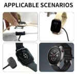 Smart Watch Charger Magnetic Cable, 2 Pin Built-in Overcurrent Protection 3.3ft 5V1A USB-A, Smartwatch Accessories Compatible for Amazfit T-Rex Pro/Bip 5/Bip 3/GTS 4 Mini/GTS 2/GTR 2 - Image 6