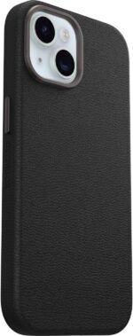 OtterBox iPhone 15 Symmetry Series Cactus Leather for MagSafe - Snaps to MagSafe - Non-Retail Packaging (Black) - Image 4