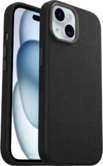 OtterBox iPhone 15 Symmetry Series Cactus Leather for MagSafe - Snaps to MagSafe - Non-Retail Packaging (Black) - Image 6