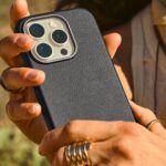 OtterBox iPhone 15 Symmetry Series Cactus Leather for MagSafe - Snaps to MagSafe - Non-Retail Packaging (Black) - Image 7