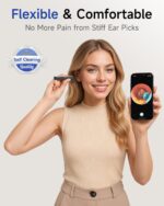 Flexible Ear Wax Removal Tool Camera, Wireless Ear Cleaner with 10MP HD Otoscope, Painless Tweezers, 12 Soft Tips, 3 Inspection Heads, Portable Earwax Removal Kit with Camera for Adults/Kids - Image 3