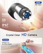 Flexible Ear Wax Removal Tool Camera, Wireless Ear Cleaner with 10MP HD Otoscope, Painless Tweezers, 12 Soft Tips, 3 Inspection Heads, Portable Earwax Removal Kit with Camera for Adults/Kids - Image 4