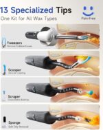 Flexible Ear Wax Removal Tool Camera, Wireless Ear Cleaner with 10MP HD Otoscope, Painless Tweezers, 12 Soft Tips, 3 Inspection Heads, Portable Earwax Removal Kit with Camera for Adults/Kids - Image 5