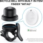 Bike Bell for Apple AirTag, MiTag Bluetooth Tracker Included, Bicycle Bell Hidden Mount for AirTag, Waterproof Anti-Theft Holder for GPS Tracker - Image 3