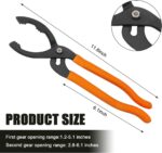 12" Adjustable Oil Filter Pliers, Automotive Oil Filter Removal Tools with Long Handle, Universal Oil Filter Wrench for Engine Filters in Cars and Trucks, Car Accessories (Orange) - Image 3