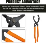 12" Adjustable Oil Filter Pliers, Automotive Oil Filter Removal Tools with Long Handle, Universal Oil Filter Wrench for Engine Filters in Cars and Trucks, Car Accessories (Orange) - Image 7