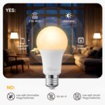 TREATLIFE Smart Light Bulbs 4Pack, 2500K-6500K Tunable White Dimmable LED Light Bulb Compatible with Alexa and Google Home, 2.4GHz WiFi Smart Bulb, 800LM, E26 A19 9W, No Hub Required - Image 4