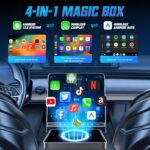 Wireless CarPlay Adapter, Android Auto Wireless Adapter, 2025 Upgraded Magic Box CarPlay, Netflix/YouTube Supported and More, Split-Screen & Mirroring, 4-in-1 AI Box CarPlay Wireless for Cars - Image 3