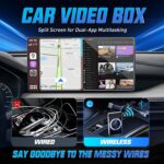 Wireless CarPlay Adapter, Android Auto Wireless Adapter, 2025 Upgraded Magic Box CarPlay, Netflix/YouTube Supported and More, Split-Screen & Mirroring, 4-in-1 AI Box CarPlay Wireless for Cars - Image 9