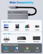 USB to Ethernet Adapter,Ethernet to USB,USBA to RJ45 Converter with 1000Mbps,Gigabit Ethernet to USB3.0 Adapter, LAN Network for Laptop, MacBook,Chromebook,Surface, Desktop,PC and More - Image 4