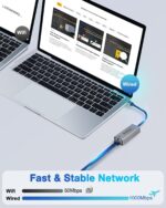 USB to Ethernet Adapter,Ethernet to USB,USBA to RJ45 Converter with 1000Mbps,Gigabit Ethernet to USB3.0 Adapter, LAN Network for Laptop, MacBook,Chromebook,Surface, Desktop,PC and More - Image 7