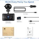 Dash Cam 1080P Full HD 3 Inch Dashboard Camera Car Recorder with 32GB Card 170°Wide Angle Dashcam Driving Loop Recording G-Sensor - Image 6