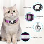 Airtag Cat Collar, Reflective Cat Collar with Apple Air Tag Holder, Breakaway GPS Tracker Pet Collar with Bell for Cat Kitten, Airatg Not Included, Purple, XS(7-9 Inch) - Image 3