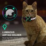 Airtag Cat Collar, Reflective Cat Collar with Apple Air Tag Holder, Breakaway GPS Tracker Pet Collar with Bell for Cat Kitten, Airatg Not Included, Purple, XS(7-9 Inch) - Image 5