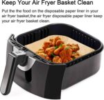 7.9 inch Air Fryer Disposable Paper Liner for Instant Vortex,100 Pcs Square Parchment Liners for Cosori,Air Fryer Accessories,Non-stick - Image 3