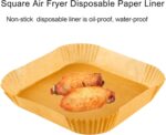 7.9 inch Air Fryer Disposable Paper Liner for Instant Vortex,100 Pcs Square Parchment Liners for Cosori,Air Fryer Accessories,Non-stick - Image 5
