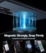 TORRAS Magnetic Designed for Samsung Galaxy S23 Ultra Case [Compatible with Magsafe] Stand, [Military Grade Drop Tested] Shockproof Translucent Slim Protective Ostand, Black - Image 8