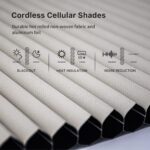 THIRDREALITY ZigBee Smart Blind, Motorized Blackout Window Shades with Remote, Cordless Honeycomb Blinds, Automatic Height Setting, AA Batteries Powered, 29" W x 72" H Beige/White - Image 3