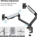 BEWISER Dual Monitor Arm with Adjustable Laptop Tray for 10"-17" Laptop,Full Motion Monitor Arm Weight Capacity up to 19.8lbs, Suit for 17-32 Inch Monitor(Black) - Image 5