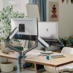 BEWISER Dual Monitor Arm with Adjustable Laptop Tray for 10"-17" Laptop,Full Motion Monitor Arm Weight Capacity up to 19.8lbs, Suit for 17-32 Inch Monitor(Black) - Image 7