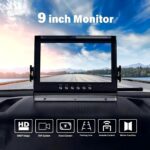 EVERSECU Car Backup Cameras System with 9'' Quad Split Monitor for RV Trailer Semi Truck Camper Bus & 4 AHD 1080P Rear&Side View Cameras with DVR Record Function Night Vision IP69 Waterproof - Image 3